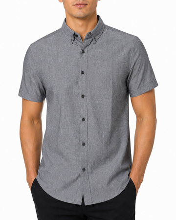 Camisa Manga Corta Perry Ellis para Caballero Negra