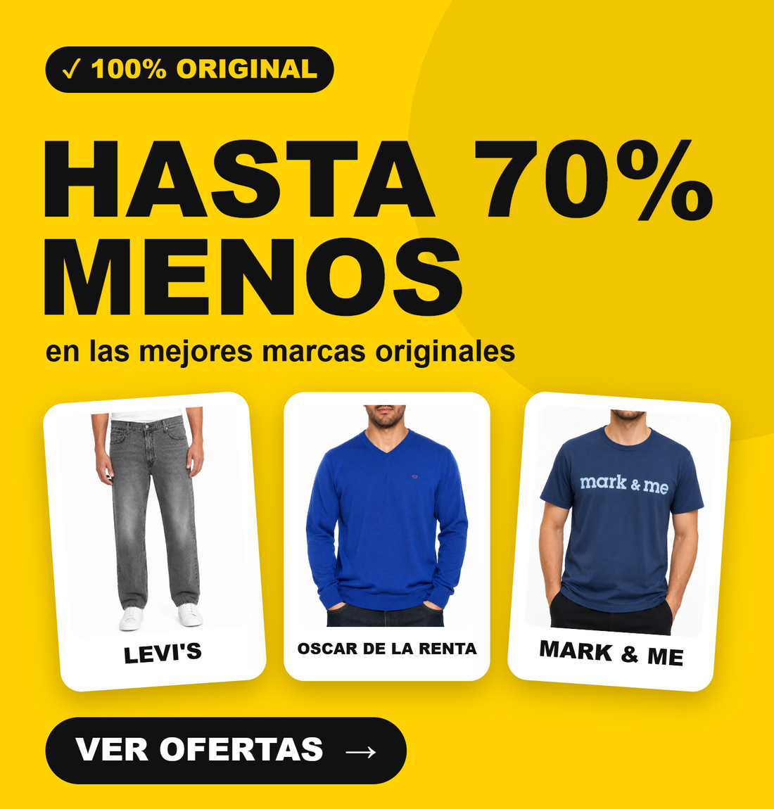 Hasta 70% menos en Levi's, Oscar de la Renta y Mark & Me - Rebajamoda