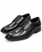 Par de zapatos de vestir Perry Ellis negros para caballero, estilo derby liso de cordones con punta redondeada